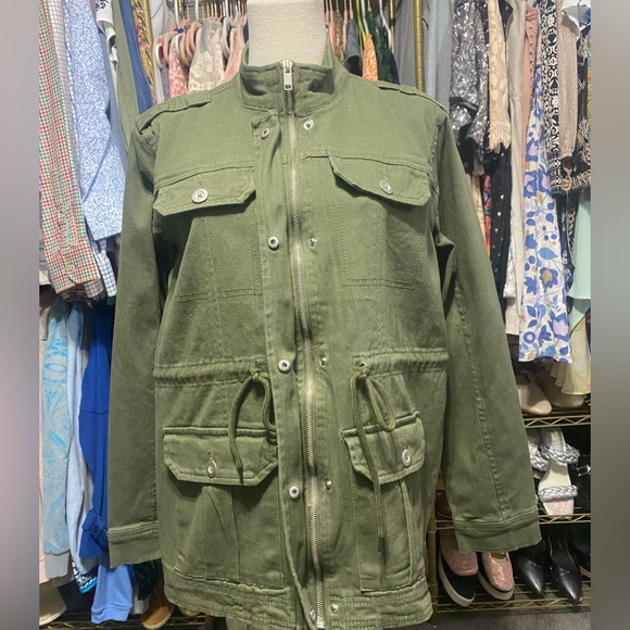 Baccini Fleet Army Green Utility Jacket Size Medium. NWT - Picture 2 of 11